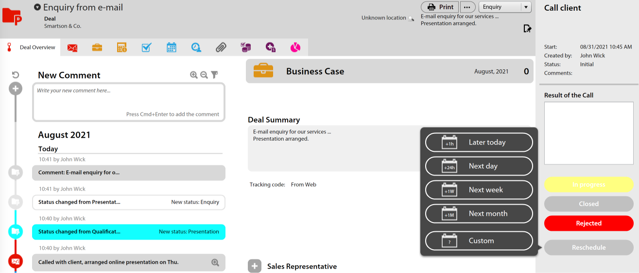 Volání k obchodnímu případu