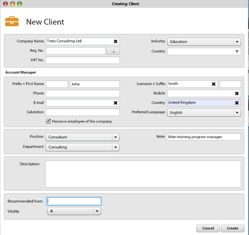 New Client/Lead Form